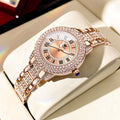 OLEVS 9943 Women Watch Roman Diamond Dial Full Pink Elegant Ladies' Watch Stainless steel Waterproof Quartz Women's Wristwatches